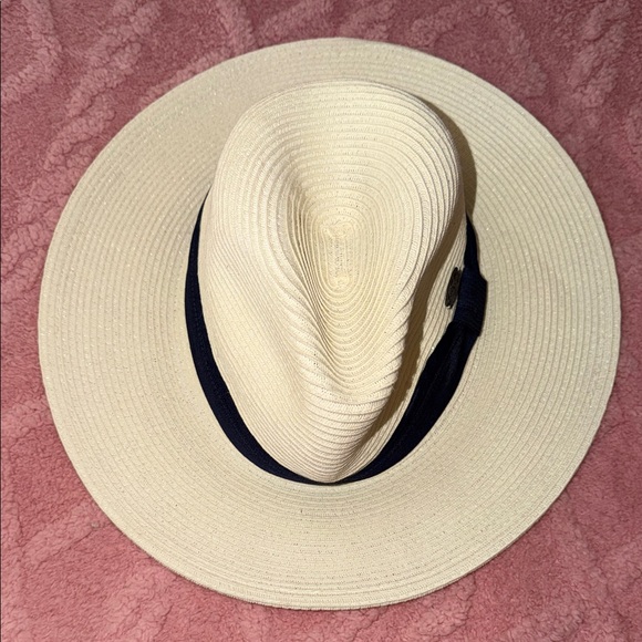Cream Straw Unisex Fedora with Blue Band - Classic Sun Hat main image 11